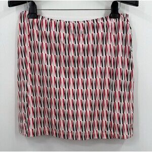 Bette & Court Golf Skirt Large Red Black Geometric Print Mini Stretch Knit
